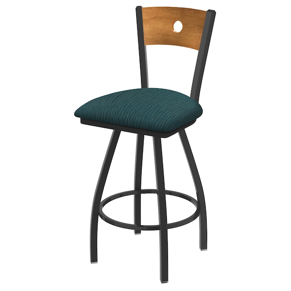 36" Swivel Counter Stool, Bronze Finish, Med Back, Graph Tidal Seat
